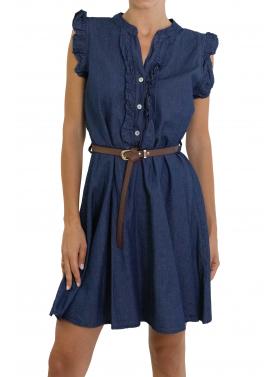 Vestito con cintura e rouge